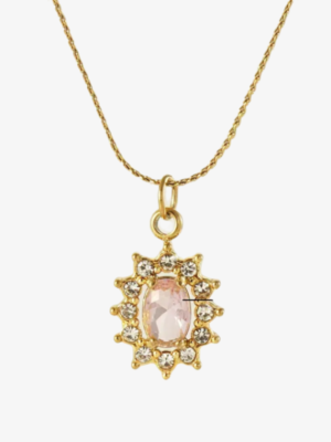 Princess Pink Sunflower Pendant Necklace