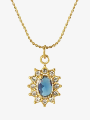 ROYAL BLUE SUNFLOWER PENDANT NECKLACE