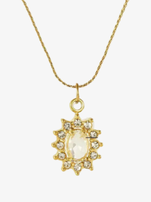 White Sunflower Pendant Necklace