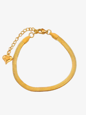 Heart Herringbone Chain Bracelet