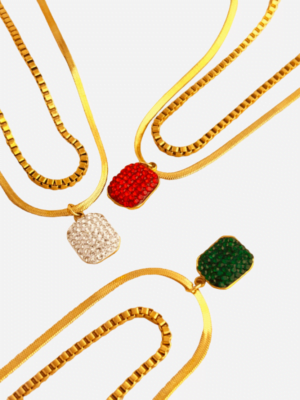 Bohemian Double Chain Pendant Necklace