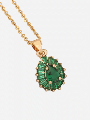 Emerald Teardrop Pendant Necklace