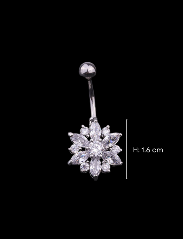 White Chrysanths Belly Ring