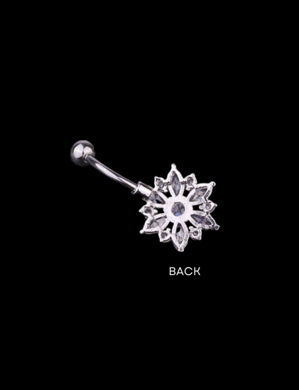 White Chrysanths Belly Ring